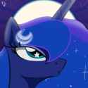 7485667__safe_artist-colon-yueliang1611_imported+from+derpibooru_princess+luna_alicorn_pony_blue+coat_blue+mane_female_green+eyes_looking+up_mare_moon_solo_spar.jpg