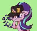 1969285__safe_artist-colon-ponetistic_colorist-colon-mergoats_starlight+glimmer_pony_unicorn_g4_cute_female_glimmerbetes_hat_jojo27s+bizarre+adventure_jotaro+ku.jpg