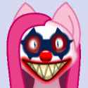 2227339__safe_alternate+version_artist-colon-auroraswirls_pinkie+pie_earth+pony_pony_g4_animated_bust_clown_clown+nose_creepy_evil+clown_female_gif_grin_mare_ni.gif