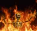 skeleton burning in hellfire