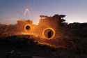 Feb 28 2024 Palestinians spin steel wool sparklers in the rubble of buildings before Ramadan Gaza