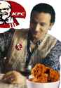 Bono enjoying some fried licking good chicken