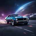 a_classic_chevy_camaro_driving_through_space