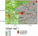 Distributions-of-the-three-stations-and-the-land-use-and-cover-of-the-satellite-image-map