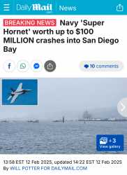 boeing super hornet crashed into ocean