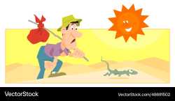 tired-man-exhausted-traveler-in-desert-vector-48691502