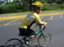 6 foot tall person on a bike