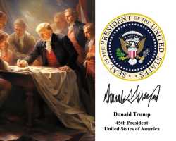 tRump signs dec of ind