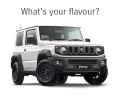 Jimny Lite, manual only, CD player, halogen headlights, steel wheels, AC vs Climate, No rear 12v, no front fog lights, non folding mirrors in plastic, black handles, etc