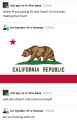 Why does the California flag’s bear only have one head