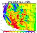 1961-1990 western US precipitation map estimates