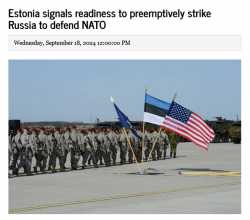 ESTONIA TO PREEMPTIVELY STRIKE RUSSIA