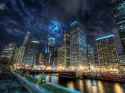 Chicago skyline at night
