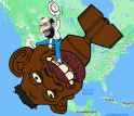 Cartoon-anim, Jew bombs USA with niggers