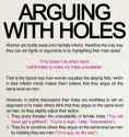 arguing with holes
