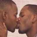 two christian niggas kissing on lips (no homo)