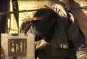 Egyptian afro picks and modern north-east african beja man