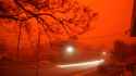 sydney australia fire red sky