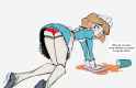 robot maid whipe the floor panties