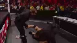 The Shield puts Ryback through a Table - WWE Raw, Nov. 19, 2012