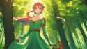 Red hair elf 27 zwieblum Green Dress 001