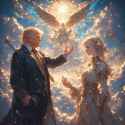 ai trump and pearly gates with animi girl and peter
