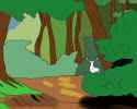 In the woods.
