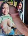 Asking for a load on her tits