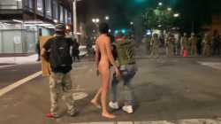Simp tries to protect naked slut geoorge floyd riots