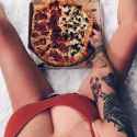 cleavage shot pizza