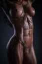 muscular woman&#039;s torso