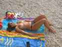 Sunbathing tanned