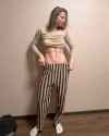 Striped.#6packabs #6packs #abdomen #abs #cutesocks #girlswithabs #pajamapants #pjpants #sixpack #sixpackfemmes #stripedpants