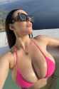 Angela-White-Big-Boobs-Pink-Bikini-Santorini-Kanoni-1