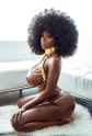 Black goddess wirh enormous tits and afro 1