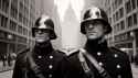 helmeted policemen