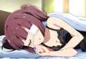 yurine sleep tired revealing dress suggestive