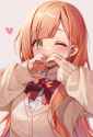 heart gesture anime girl