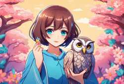 an_anime_women_bob_hair_brunette_hair_blue_eyes_holding_an_owl_cartoon_style_simple_background_steps-40_style-Anime_width-1216_height-832_seed-0ts-1690214463_idx-0