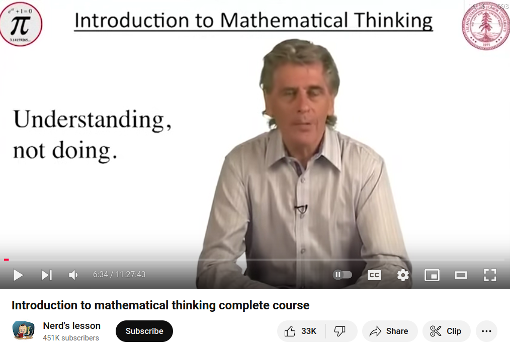 Sci Introduction To Mathematical Thinking Science Math Chan