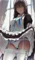 1742505208476889 JPG VERSION yande.re 750579 blue_archive garter_belt hews kakudate_karin maid pantsu pantyhose skirt_lift stockings thighhighs