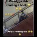 faggot ahh goofy nigga reading a book lmao