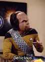 Worf eats horrible eggs