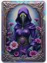 FXB-Verse_00081-Legendary Card style, FLUX plague doctor, floral attire, varying flowers, eerie, alien.PNG