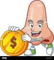 nose-rich-cartoon-character-have-big-gold-coin-2BH5XP3