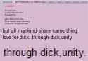 through dick, unity