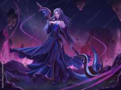 witch with a magic staff