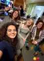 Tania Sachdev relaxing with Anastasiya Karlovich, Anna Rudolf and Jovanka Houska post Norway Chess 2025