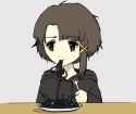 Lain eats noodles
