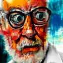 05984-2770361115-close-up portrait of a science fiction mad scientist wearing a white lab coat, bald old man, abstract background, expressionism,.png